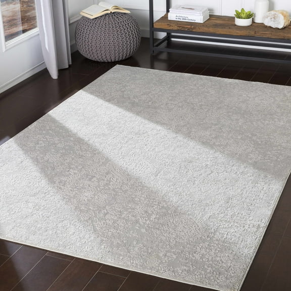Hauteloom Canaseraga Living Room, Bedroom Area Rug - Updated Traditional - Gray, Ivory - 7'10" x 10'3"