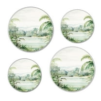 Stove Burner Covers 4 Pcs for ,Tropical Plant Green Palm Leaf picture, Round Gas Stove Burner Cover 8Inch And 10Inch
