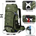 thumbnail image 2 of 60L Travel Hiking Camping Backpack with Rain Cover, Backpack Water Resistant,Climbing Backpack for Men Women, 2 of 6