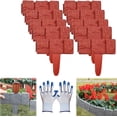thumbnail image 1 of 10-Pack Imitation Stone Garden Fence Plastic Retaining Edging Border Grey Cobbled Effect Landscape Decor Interlocking Decorative Panels Flower Bed Path Lawn Outdoor Picket Yard Grass Edge (Red), 1 of 7