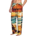 thumbnail image 6 of Salouo Beach Umbrella Sunset Print Pajama Pants for Men, Lounge Pants Elastic Waistband Casual Men's sleepwear Loungewear Sleep Pajama Pant -Medium, 6 of 7