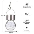 thumbnail image 2 of Solar Lights Outdoor Waterproof 1-Pack, Solar Powered Hanging Lantern Cracked Glass Hanging Globes for Yard Decor Christmas Decoration, Shepherd Hook, Garden Tree Table Ornaments, 2 of 7