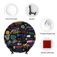 thumbnail image 4 of Kdxio Basketball Bone China Decorative Plate Ceramic Decorative Plate for Home Office Wall Stand Decorative Plates for Home Bedroom-7in, 4 of 6