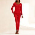 thumbnail image 7 of Thermal Underwear for Women, Crewneck Padded Long Sleeve Shirts & Long Johns, Lightweight Casual Pajamas Fleece Base Layer Classic Basic Outfits Fall Winter Pjs Loungewear 2026, 7 of 7