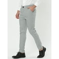 thumbnail image 2 of Pantalones de vestirrayas pahombre Pantalones de negocios con frente plano y corte entallado gris XL, 2 of 3