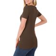 thumbnail image 3 of Niobe Clothing Womens V-Neck Cotton Short Sleeve Long T-Shirt Top, 3 of 6