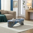 thumbnail image 2 of Kevinplus Marble Coffee Table Side Table for Living Room, Blue, 2 of 8