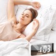 thumbnail image 5 of Multifunctional Digital Led Mirror Alarm Clock with Snooze Function | 12/24H Time & Temperature Display | Adjustable Brightness & Photosensitivity | Usb Rechargeable White Abs Clock, 5 of 6