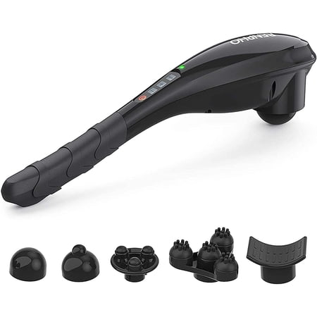 Renpho Rechargeable Hand Held Deep Tissue Massager for Muscles, Back, Foot, Neck, Shoulder, Leg, Calf Cordless Electric Body Massage with Portable Design, FSA and HSA Eligible - Black