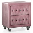 thumbnail image 3 of Furniture of America Cyndi Fabric Upholstered Pink Nightstand and Care Kit, 3 of 12