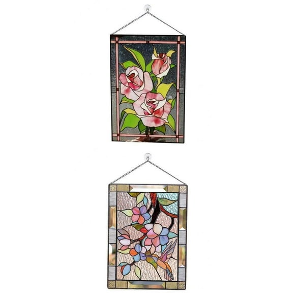DOLITY Cherry Tinted Rectangular Window Panel Wall Decor + Decoration