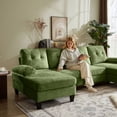 thumbnail image 3 of Soscana 105" Sectional Sofa U Shaped Couch with Double Chaise, Modern Chenille Sofa Oversized 4 Seater Couch for Living Room, Apartment, Office, Studio, 3 of 10
