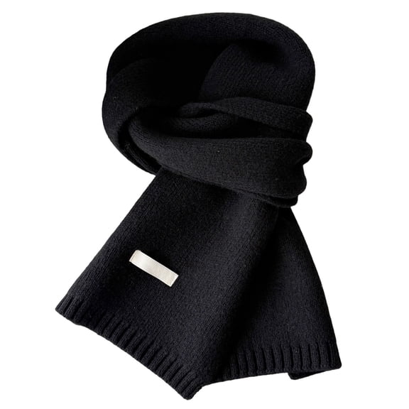 Yuanlong Unisex Scarves Winter Thick Knit Soft Plush Warm Neck Wraps Solid Color Stretch Soft Daily Casual Scarves For Men Women