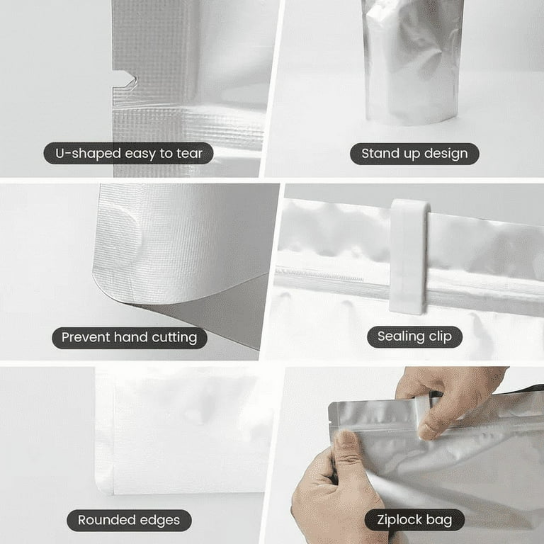 Wattne 150 Pack Mylar Bags for Food Storage, Resealable Zip Locks