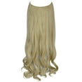 thumbnail image 1 of SHCKE 20 Inch 150g Secret Hair Extensions Curly Invisible Hair Extensions with Transparent Adjustable Wire Removable Secure Clips Synthetic Hairpieces for Women Sandy Blonde Mix Bleach Blonde, 1 of 5