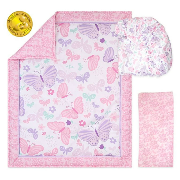 The Peanutshell Butterfly Song Pink Crib Bedding Set photo 2