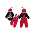 thumbnail image 2 of BemeyourBBs Newborn Baby Boy My First Valentines Day Outfit Romper Heart Suspender Pants and Cap 3 Pcs Set Cute Infant Spring Clothes, 2 of 9