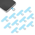 thumbnail image 1 of 12pcs Phone Tether Tab, Universal Phone Lanyard Patch T Shape Cell Phones Strap Replacement Part for Most Smartphone Cases, Sky Blue, 1 of 6
