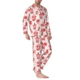 thumbnail image 2 of Uemuo Milk Tea Pattern 2-Piece Loungewear Set - Men’s Soft Sleepwear, Cozy Winter PJs, Comfy Sleep Set-Small, 2 of 7