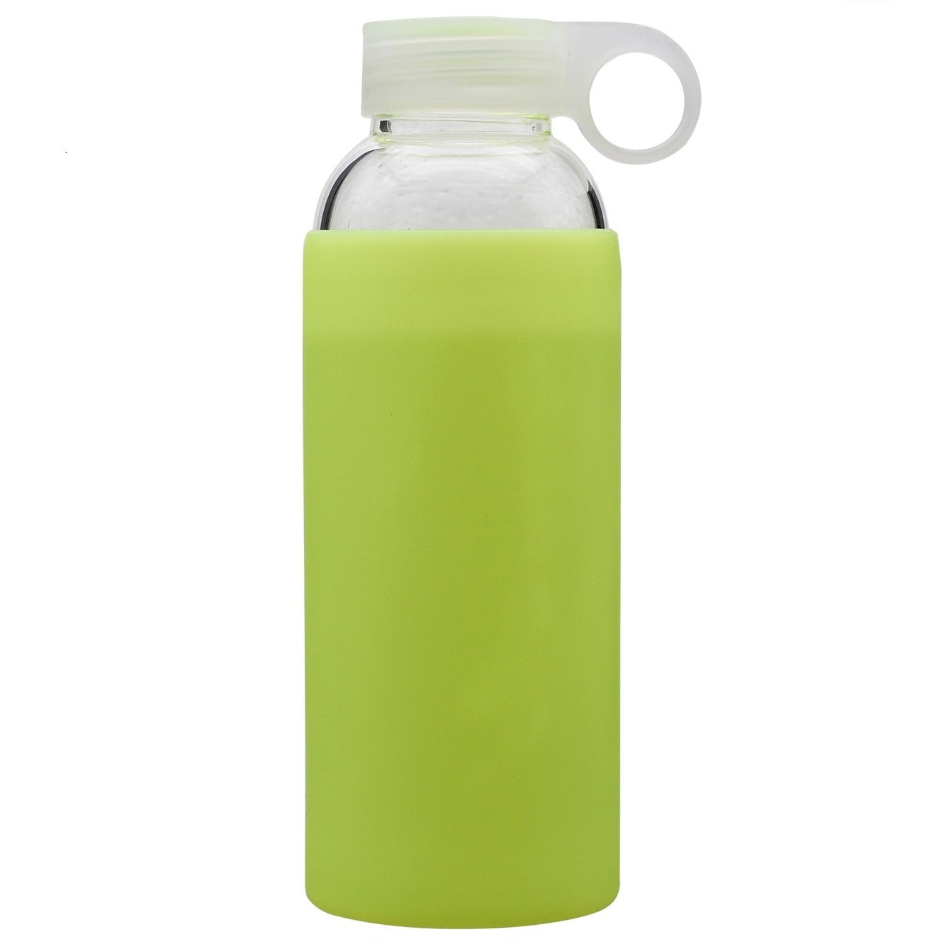 Bonison Durable Glass Water Bottle with Soft Colorful Silicone Sleeve