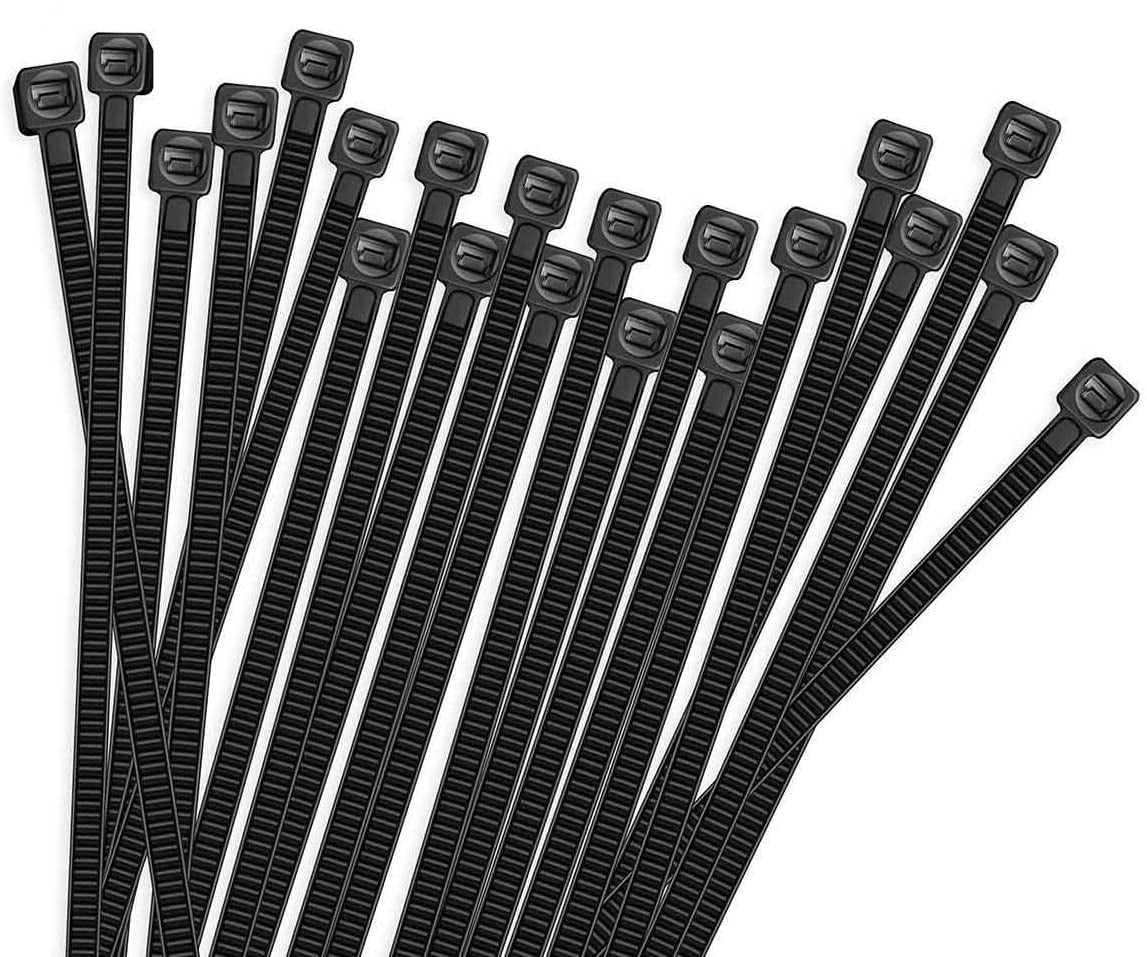 100PCS  White/ Black12" inch Network Cable Cord Wire Tie Strap 60 Lbs Zip Nylon 