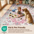 thumbnail image 4 of Design&I 5'x7' Washable Area Rug Vintage Floral Distressed Symmetrical Petal Design Decorative for Small Living Room, Bedroom, Sleek Flatweave Pet Friendly & Non-Slip, 4 of 7