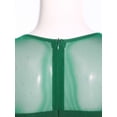 thumbnail image 6 of iiniim Women Lyrical Dress Elegant Modern Contemporary Dance Sparkly Flowy Mesh Tulle Split Long Skirt Green&Black S, 6 of 7