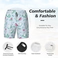 thumbnail image 6 of Picia Rabbit And Butterfly pattern Mens Swim Trunks with Compression Liner Stretch Beach Shorts Quick Dry with Zipper Pockets No-Chafing Board Shorts-Small, 6 of 9