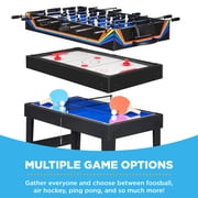Best Choice Products 2x4ft 10-in-1 Combo Game Table Set w/ Hockey, Foosball, Pool, Shuffleboard, Ping Pong - Blue/Black