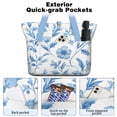 thumbnail image 2 of Tote Bag for Women - Blue Pioneer Flower Shoulder Bag - Large Utility Work Duffle Bag with Zipper Handbag for Travel, Work, Sprots, 2 of 5