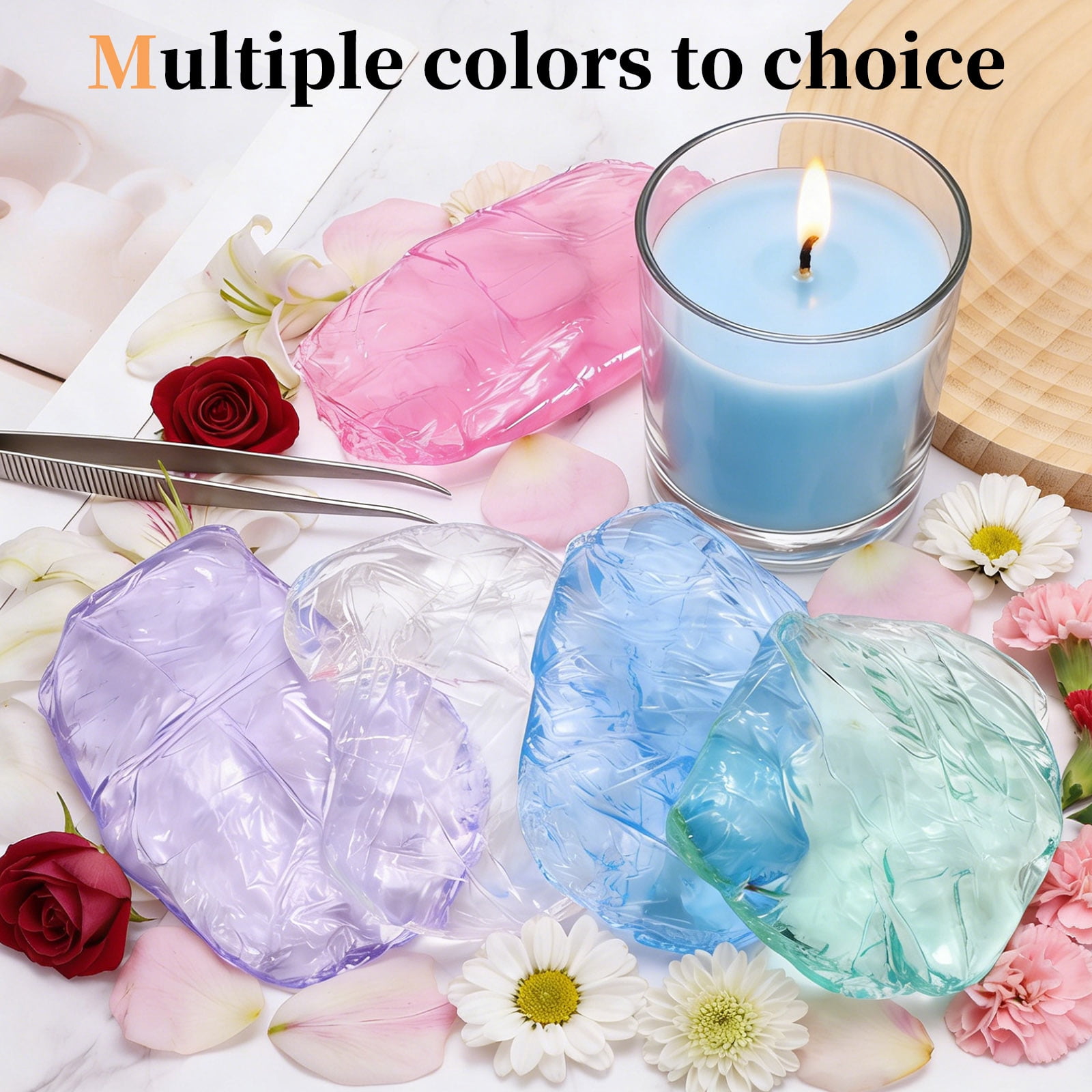 1lb Gel Wax for Candle Making, High Transparency Gel Wax Melts Candles Making Supplies for DIY Handmade Candle Decorative Material Supplies, Pink,5pcs