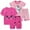 1# Pink, variant on FEDPOP Little Girl Pajama Summer Short Sleeve Sleepwear Graphic Set Cotton Pjs Size 7T