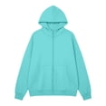 thumbnail image 4 of ZHOGXU Soft Womens Zip Up Hoodie Sweatshirt Solid Color Long Sleeve Tops Relaxed Fit Ribbed Cuffs With Pocket Workout Activities, 4 of 6