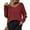 Wine, variant on Lindreshi Fall Sweaters for Women Trendy Fashion Women's Casual Knitted Solid Color Panel V-Neck Sweater