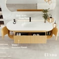 thumbnail image 4 of Eviva Haven 64"W x 22"D Oak Wall-mounted Bathroom Vanity with White Solid Surface Integrated Sink Top, 4 of 7