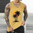 thumbnail image 2 of WMTBSRSW Men Tank Tops Graphic Palm Tree Print Round Neck Sleeveless Basic T Shirts Hawaiian Summer Beach Loose Pullover, 2 of 5