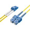 thumbnail image 1 of 1m OS2 LC to SC Fiber Patch Cable, Single Mode Fiber Optic Cable, SMF Duplex LC-SC UPC, 9/125um, LSZH, Yellow, for 1G/10G SMF SFP Transceiver, Fiber Networks, 1 of 4