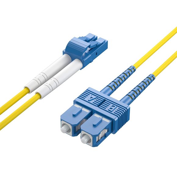 1m OS2 LC to SC Fiber Patch Cable, Single Mode Fiber Optic Cable, SMF Duplex LC-SC UPC, 9/125um, LSZH, Yellow, for 1G/10G SMF SFP Transceiver, Fiber Networks