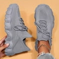 thumbnail image 5 of Women's Platform Slip On Sneakers Breathable Non Slip Running Shoes Lightweight Lace Up Athletic Shoes Yellow Size 6.5, 5 of 7