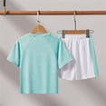thumbnail image 3 of CYRBOKO Girls Athletic Outfit Sets, Elastic Waist Short Sleeve Quick-dry Summer Breathable Kids Clothing Sets Mint Green Size 10-11 T, 3 of 8