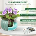 thumbnail image 4 of EFISPSS  African Violet Pot ,6" Ceramic Pumpkin  Easy Self Watering Flower Pot, For Indoor Plants,Glaze Blue, 4 of 9