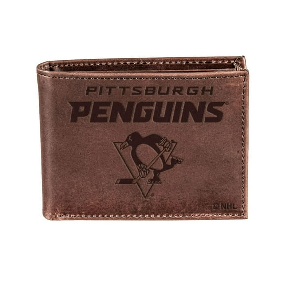 Evergreen Pittsburgh Penguins Crazy Horse Collection Bi-Fold Wallet
