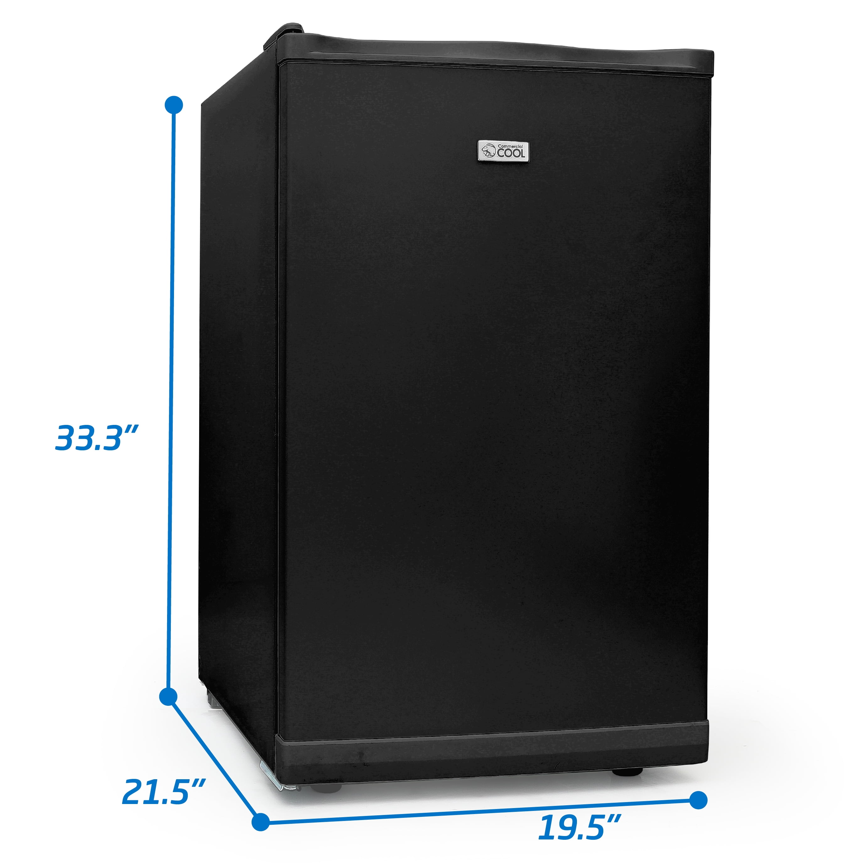 Commercial Cool Upright Freezer, Stand Up Freezer 2.8 Cu Ft with Reversible Door, Black