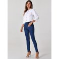 thumbnail image 4 of DARING DIVA Women's Denim Crop Round Neck Button Down Frayed Jean Jacket XS White, 4 of 6