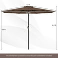 thumbnail image 3 of Costway 12 FT Patio Umbrella Outdoor Market Umbrella with Crank Handle 8 Sturdy Ribs Coffee, 3 of 10