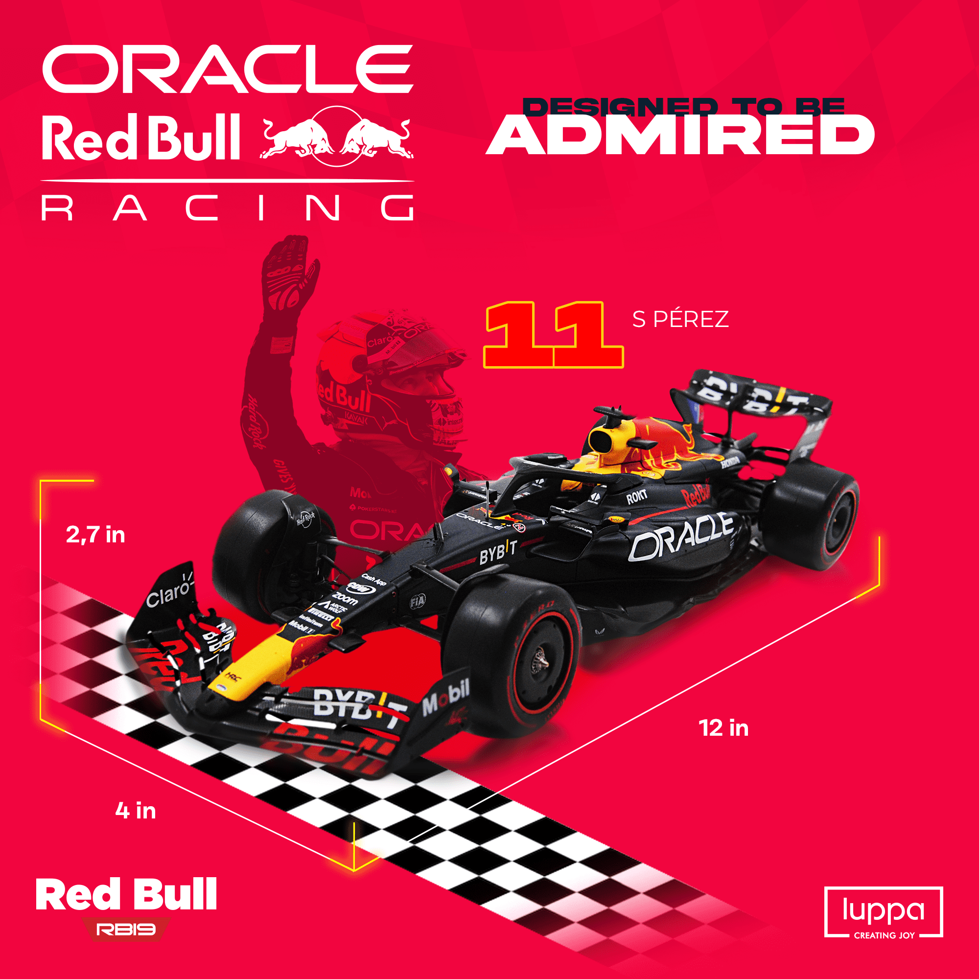 Formula 1 RB19 Model Kit - 1:18 Scale Racing F1 RB19 Model Inspired by Checo Pérez & Max Verstappen Building kit, Collectible diecast, 140 Pieces