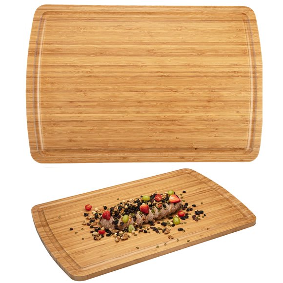 30 Inch Extra Large Bamboo Cutting Board for Kitchen, Wooden Stove Top Cover Noodle Board, Meat Cutting Board for BBQ with Juice Groove, Over The Sink Cutting Board