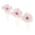 thumbnail image 5 of 3Pcs/Set Bridal Flower Hairpin Hair Ornament Headwear Jewelry , Light Pink, 8x4cm, 5 of 8