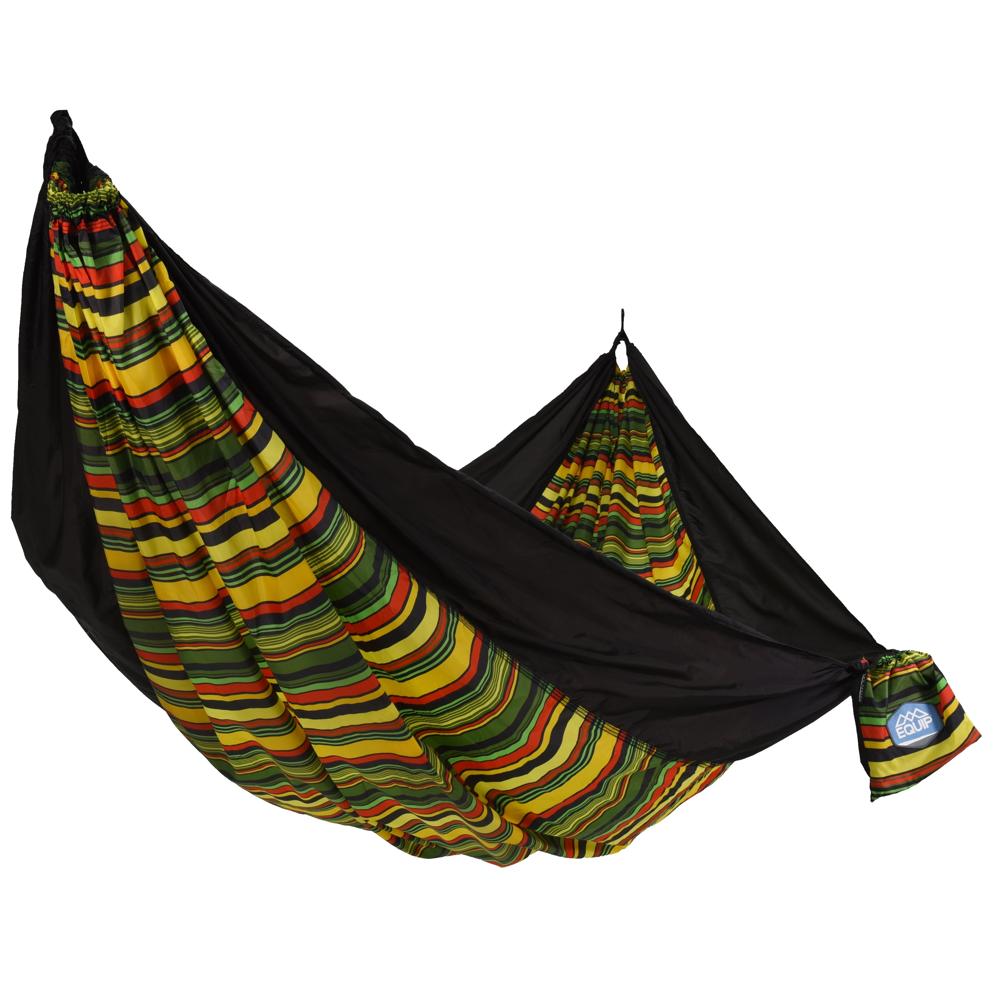 Equip Lightweight Portable Nylon Camping Travel Hammock, 1 Person, Size 116' L x 59' W Black Multi