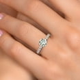 thumbnail image 4 of Gem Stone King 14K Two Tone Gold Green Prasiolite and Lab Grown Diamond Engagement Ring for Women | 1.75 Cttw | Round 7MM | Gemstone Birthstone | Size 7, 4 of 6